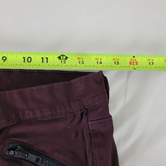 BDG Jeans Womens 29 Maroon Denim Low Rise Jegging Zip Ankle W28 x L27.5 - Picture 4 of 16